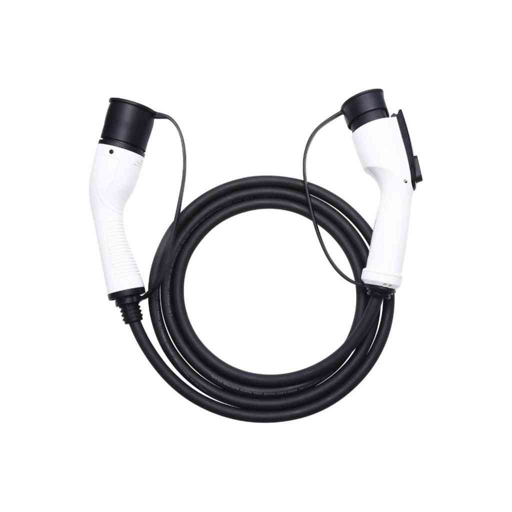 Кабел за зареждане на китайски електромобил с конектор Type 2 / GB/T погледнат отгоре