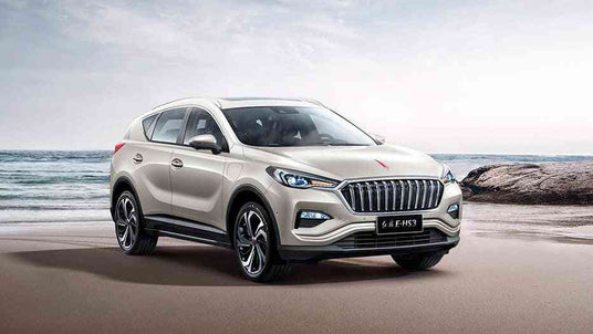 Електромобил Hongqi E-HS3 (HQ) - Фронтален изглед под ъгъл