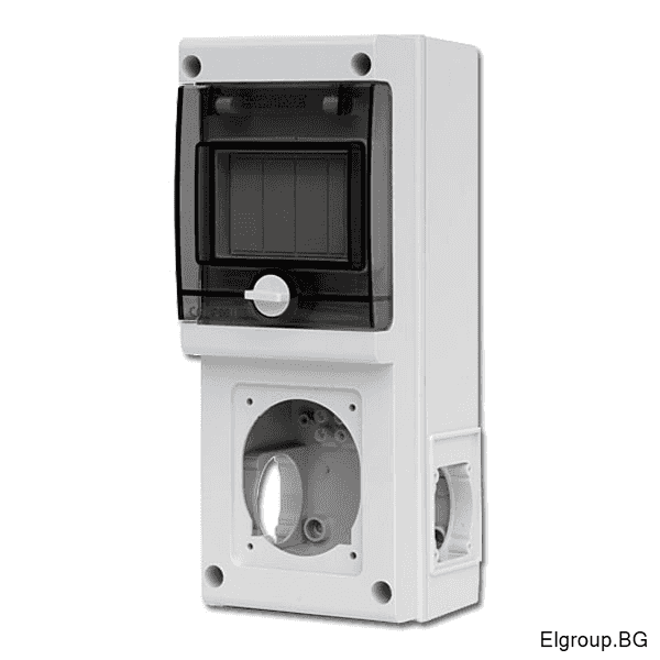 Електрическо табло 4-DIN-1 с контакт 16A/32A и 2 шуко Scame Block