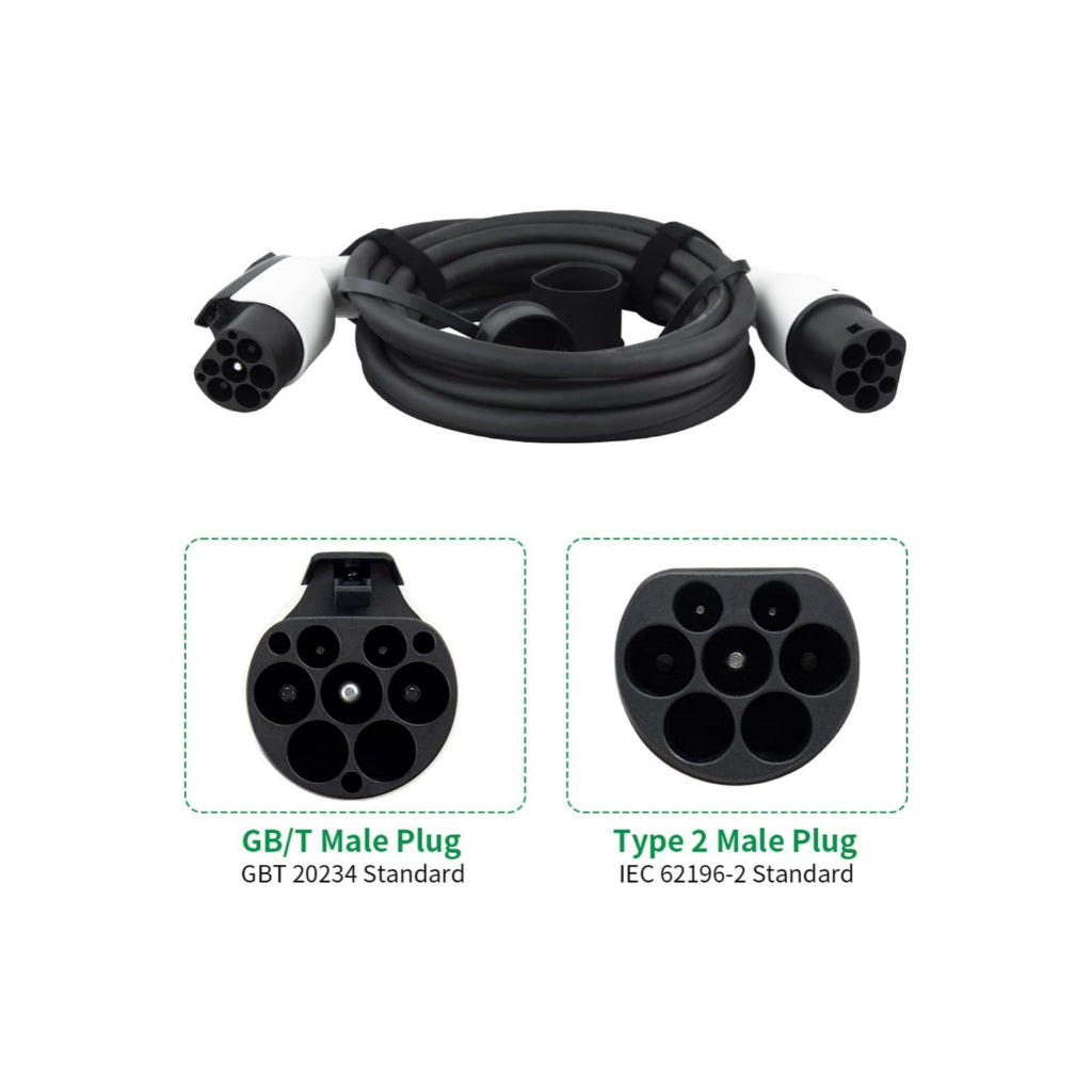 Cablu de încărcare trifazat pentru vehicule electrice – Tip 2 până la GBT 22 kW 5 metri