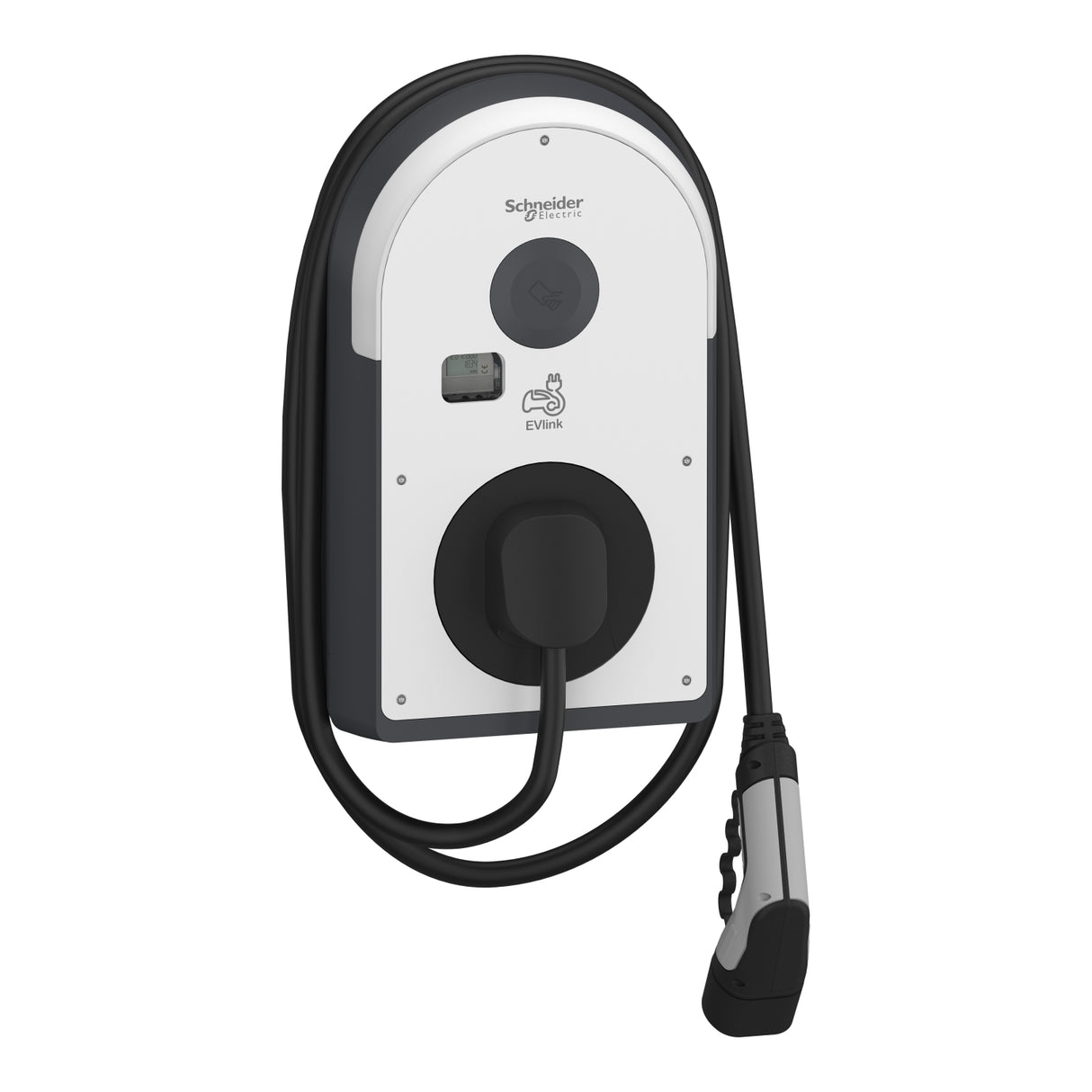 EVlink Pro AC/AC charging station, 22kW, 32A, 3P+N, T2 attached cable, RDC-DD 6mA, MID meter