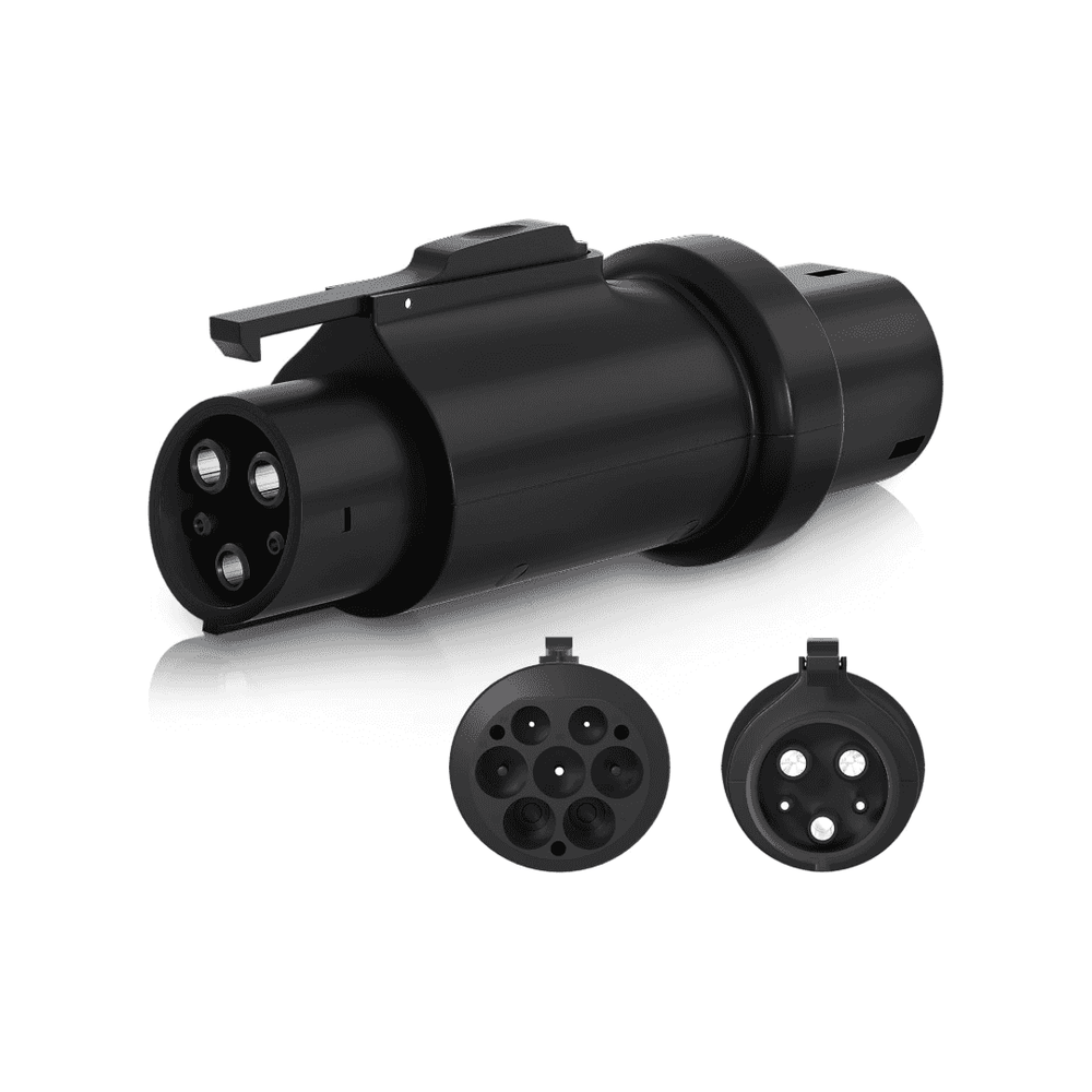 Преходен AC адаптер за зареждане Type 2 към Type 1 погледнат от страни