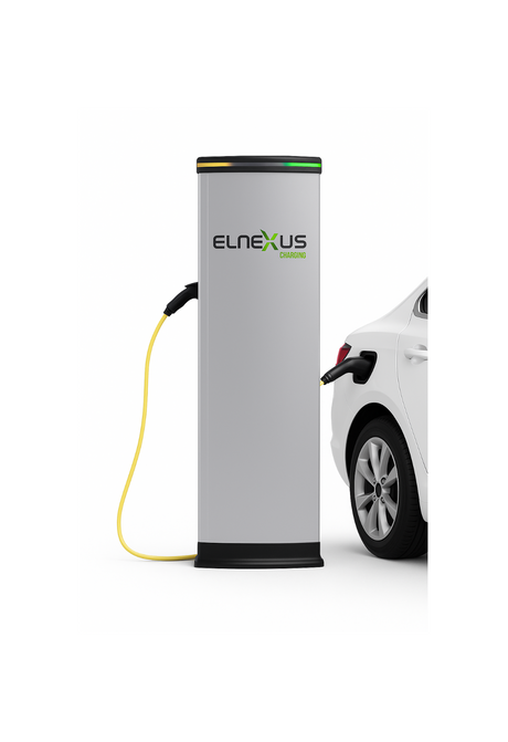 Зарядна станция ELNexus Tower 44 с мощност 2×22 kW за бизнес и публични локации